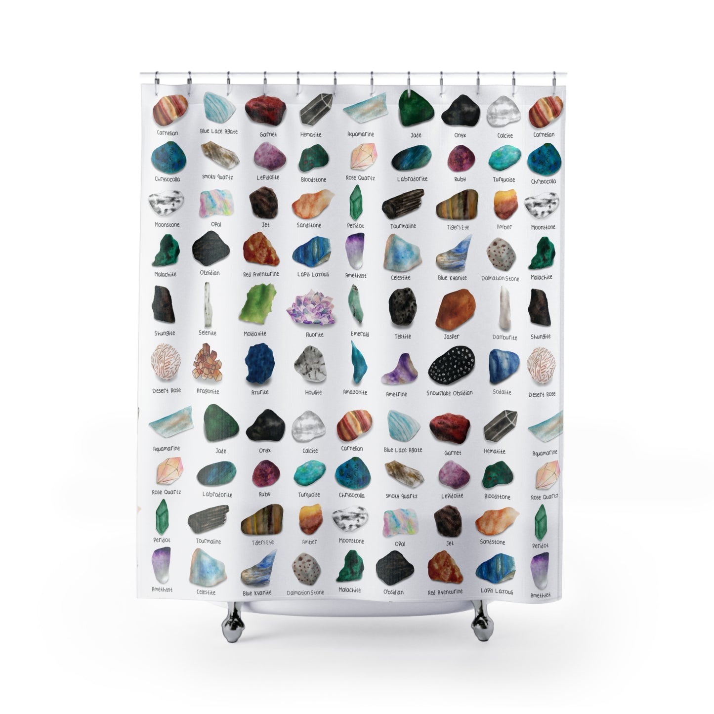 CYSTALS + GEMS SHOWER CURTAIN