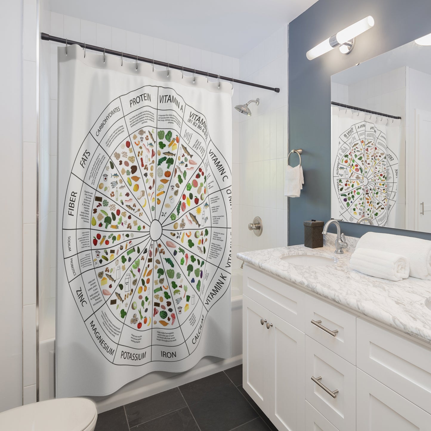 Vitamins + Minerals Shower Curtain