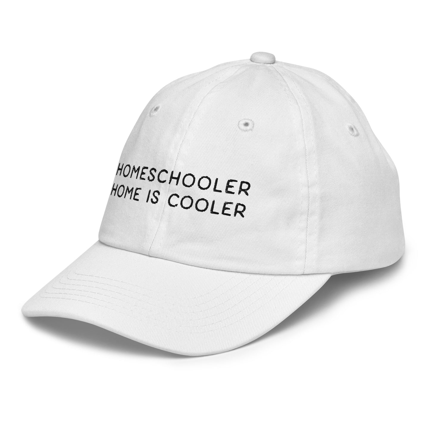 "HOMESCHOOLER" YOUTH HAT- WHITE