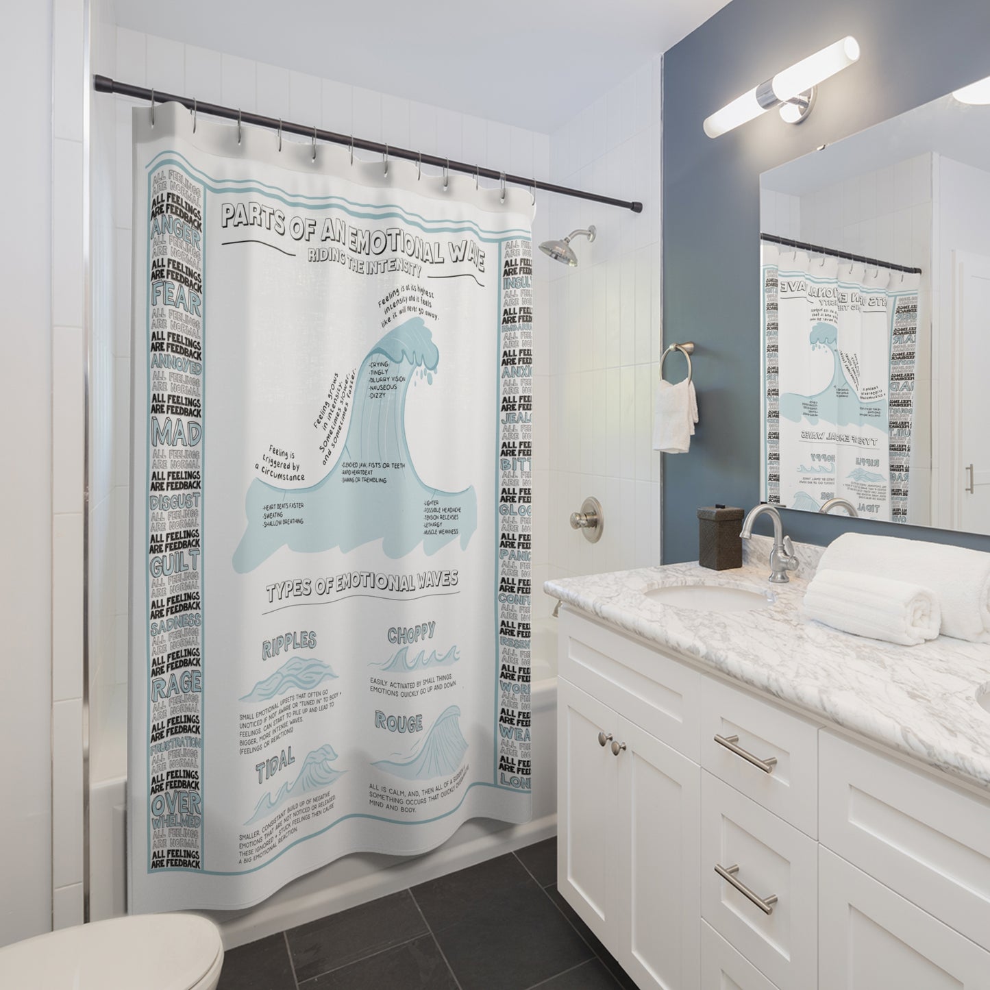 "EMOTIONAL WAVES" Shower Curtain