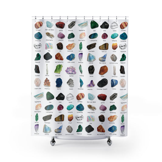 CYSTALS + GEMS SHOWER CURTAIN