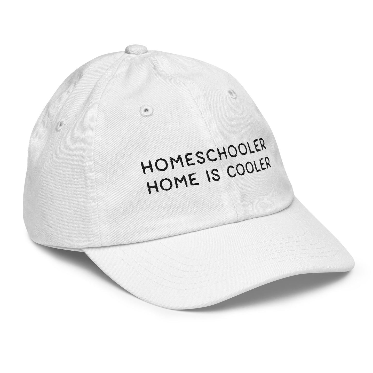 "HOMESCHOOLER" YOUTH HAT- WHITE